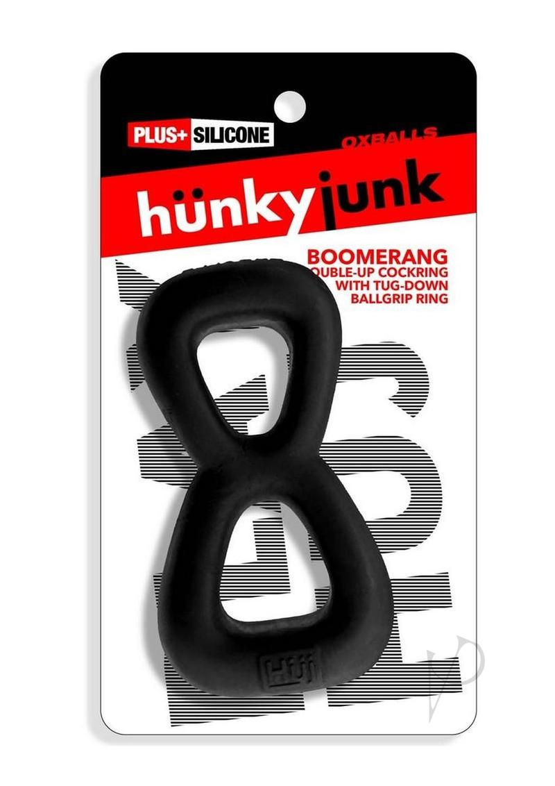 Hunkyjunk Boomerang Double-Ring Cockring & Nut-Tugger