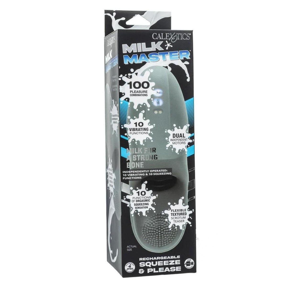 Milk Master Squeeze & Please Rechargeable Masturbator - Gray