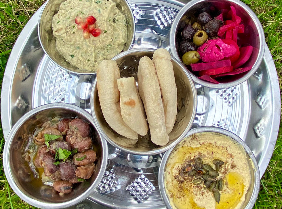 Our starter dips with pita