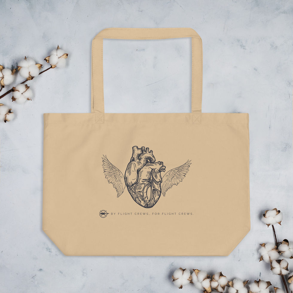 Flying Heart, Large organic tote bag