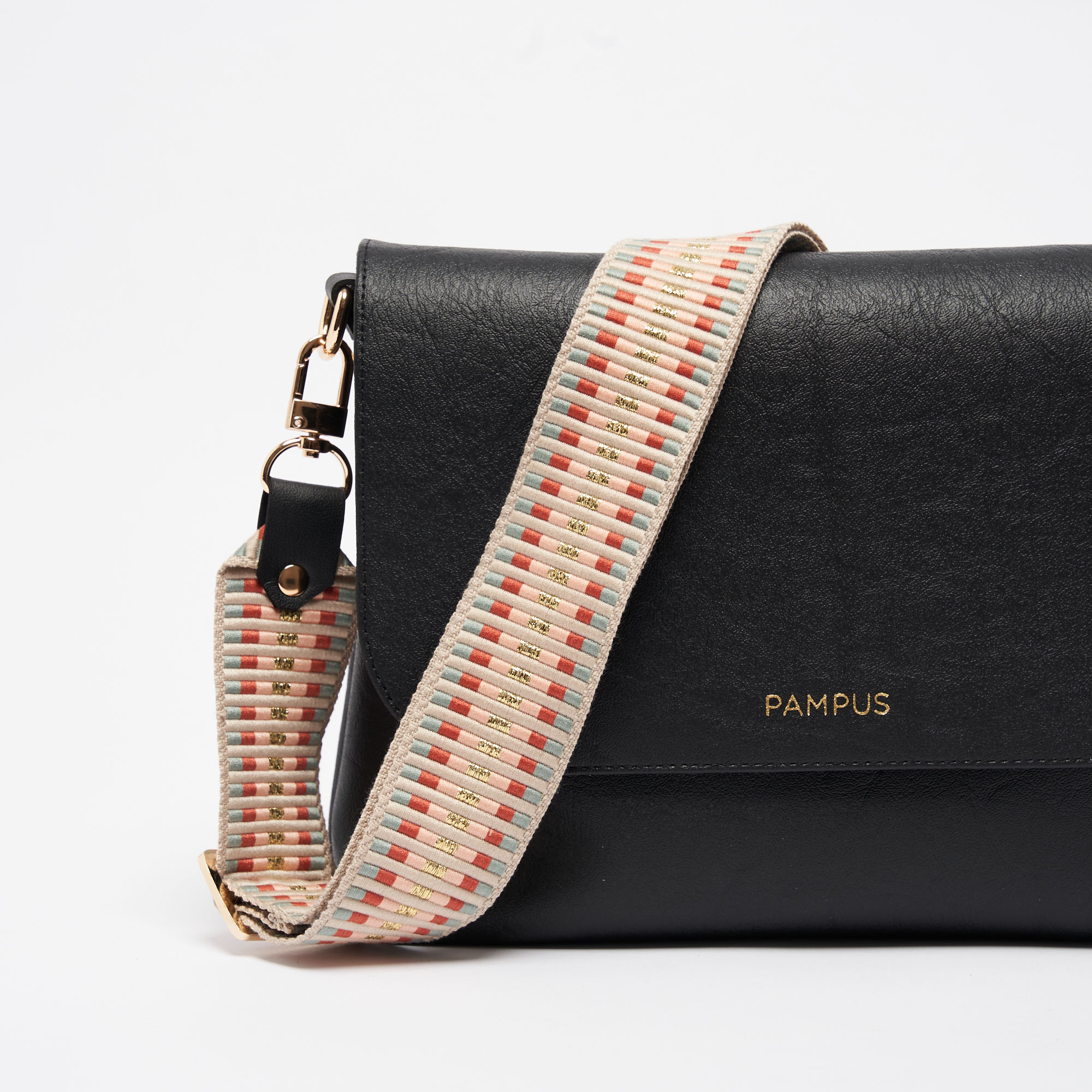 Taschengurt CANDY / golden stripes - beige | gold | hellblau | orange