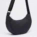 Handgefertigte Moon Bag aus Steppstoff in Schwarz