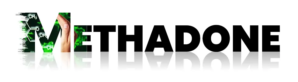 Methadone text with chemical composition and a reflective shadow