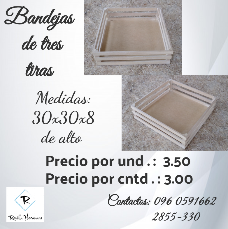 Bandeja de tres tiras