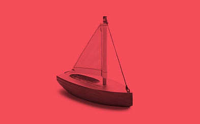 Toy Boat made of wood, red picture