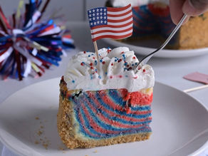 Firework swirl cheesecake