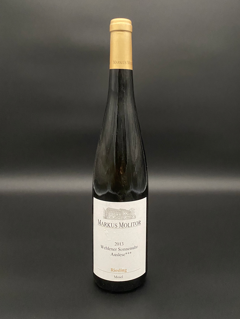 Wehlener Sonnenuhr Auslese Goldkapsel 2013 Markus Molitor Weißweinflasche von der Mosel