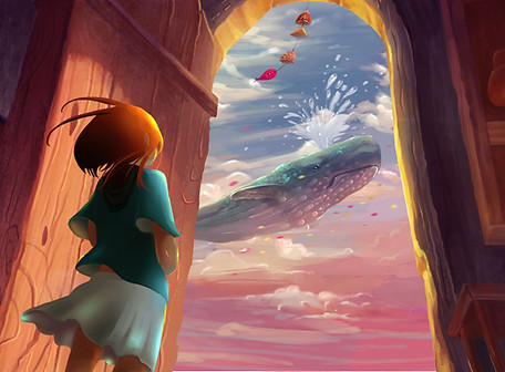 Fantasy Whale Scene