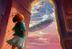 少女とクジラのアニメ