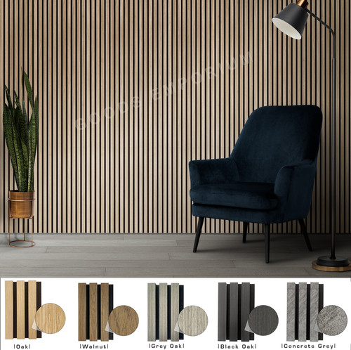 Slat Wood Acoustic Wall Panels - Contemporary Slatted Panelling walls ...