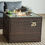 Thumbnail: Rattan Gas Fire Pit Cofffee Table with Lava Stones, Wind Guard & Lid Cover