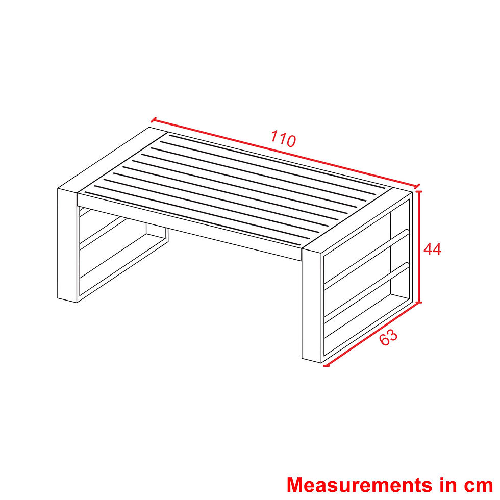 metal garden table dimensions