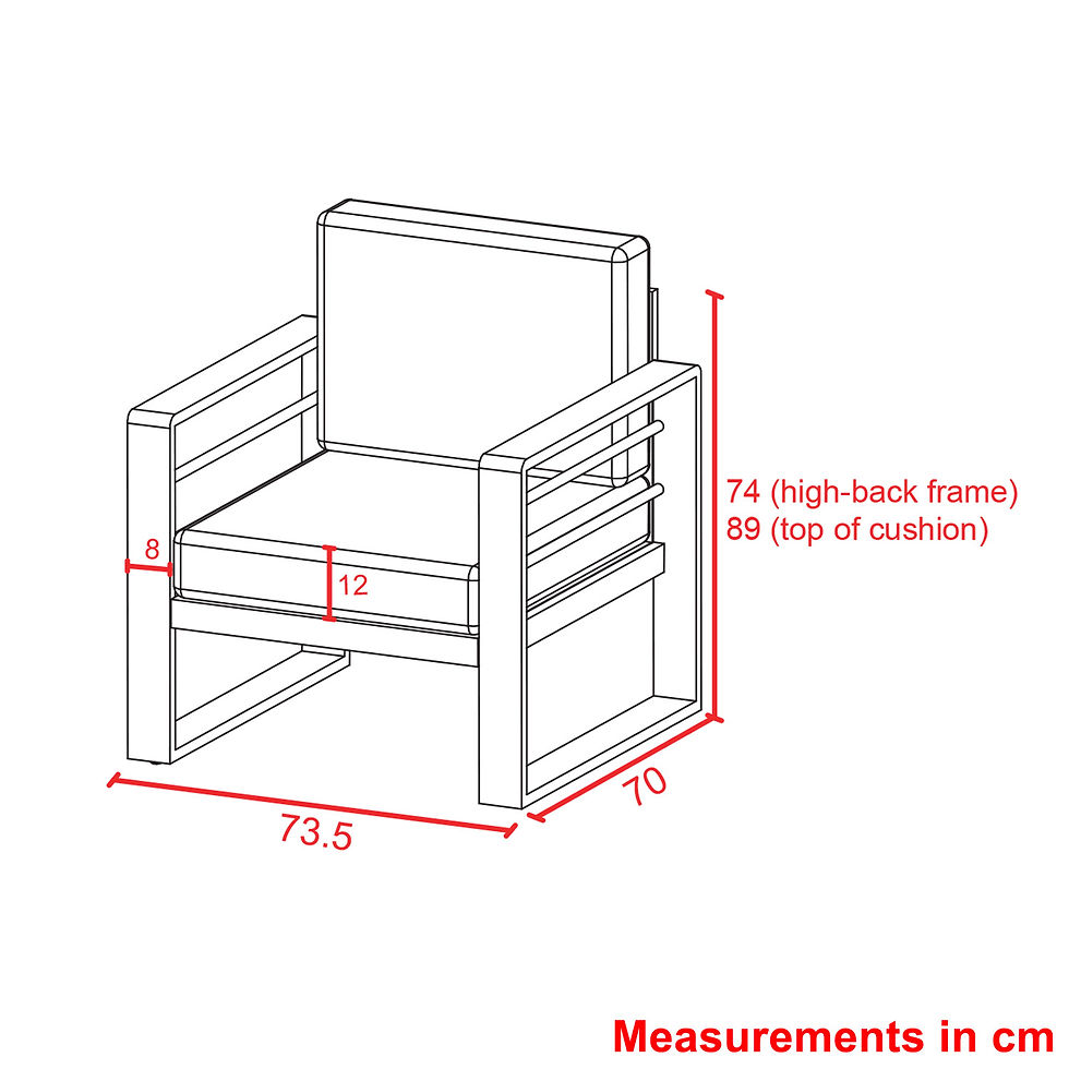 Armchair for garden dimensions