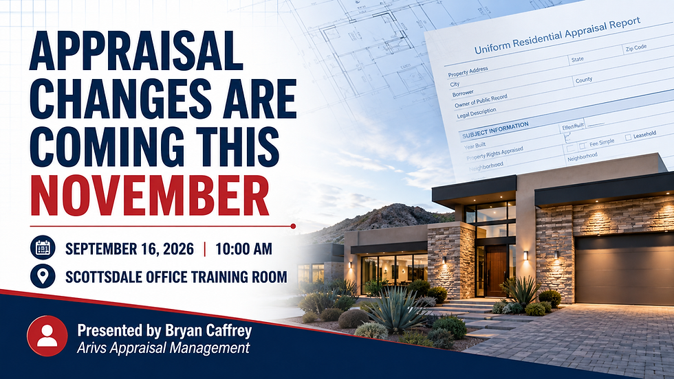 APPRAISAL CHANGES ARE COMING THIS NOVEMBER