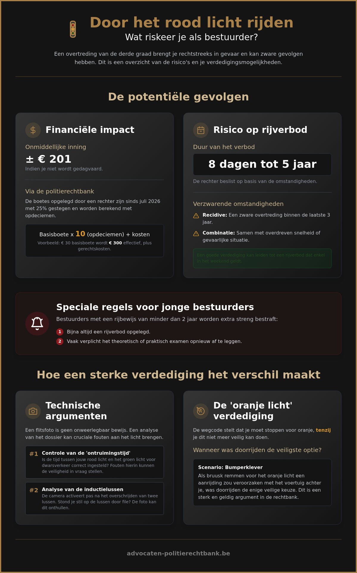 Verdediging rood licht rijden