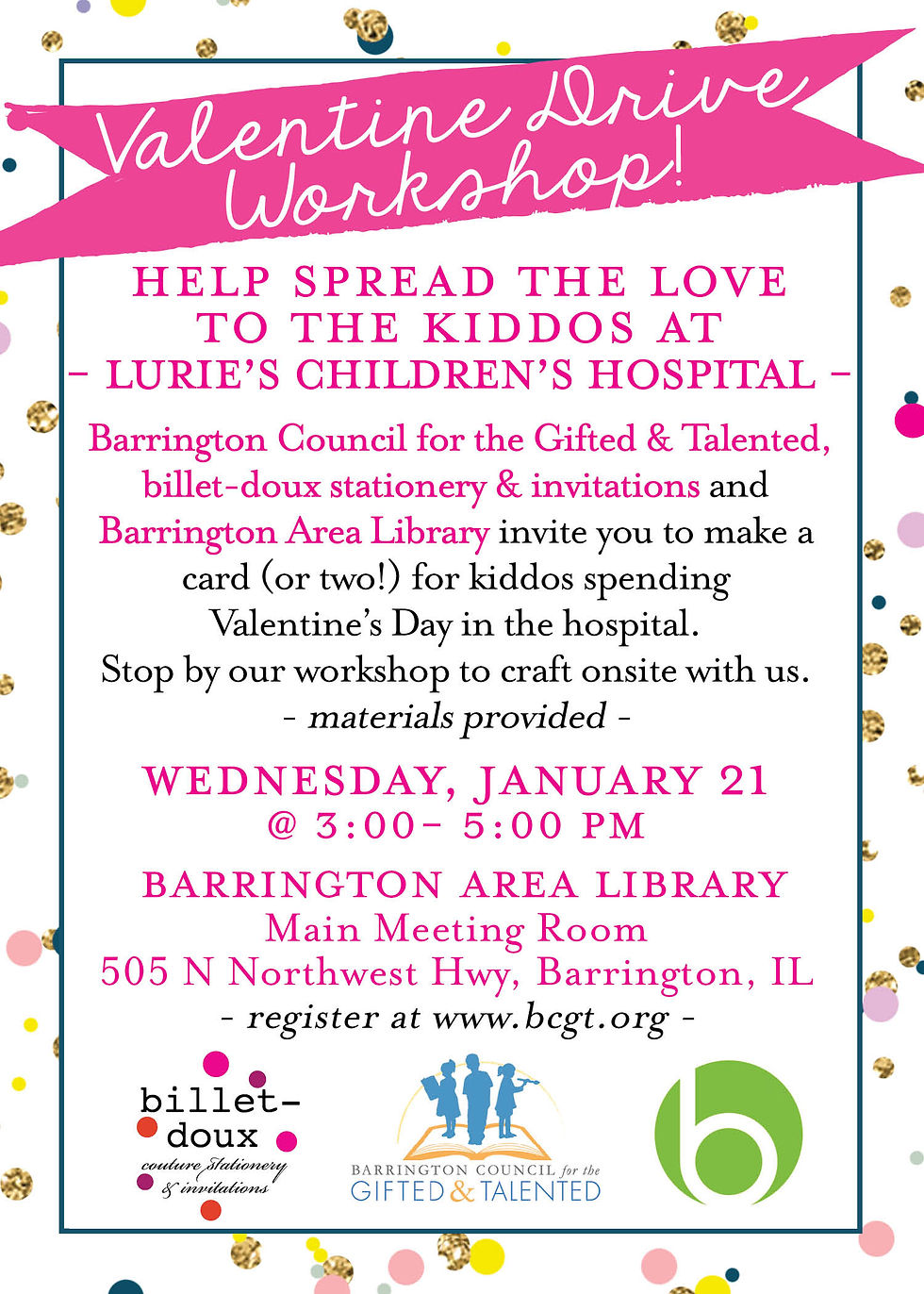 Valentine Drive Workshop for Lurie's Children's Hospital