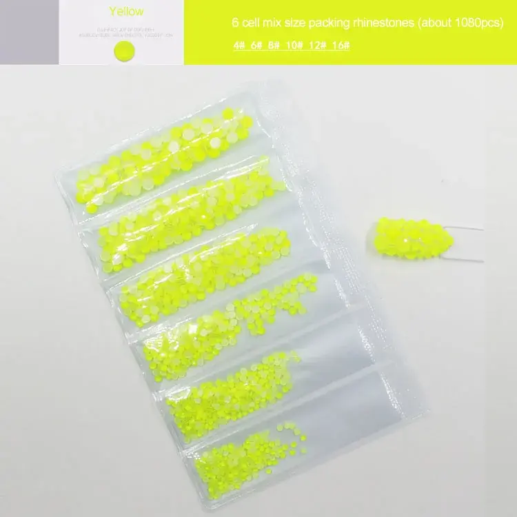 Thumbnail: 1400pcs Luminous Crystal SS4-SS16  Mixed Size Nail Art Rhinestone Decorations