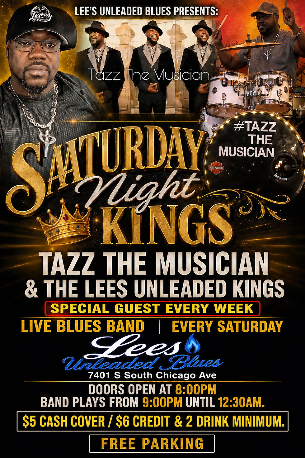 LIVE BLUES - TAZZ THE MUSICIAN & THE UNLEADED KINGS