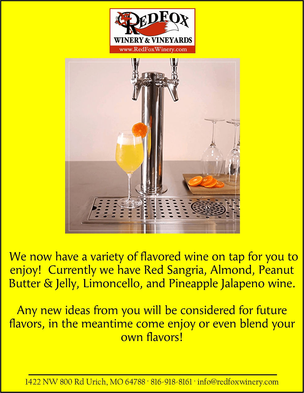 New flavored wine on tap!