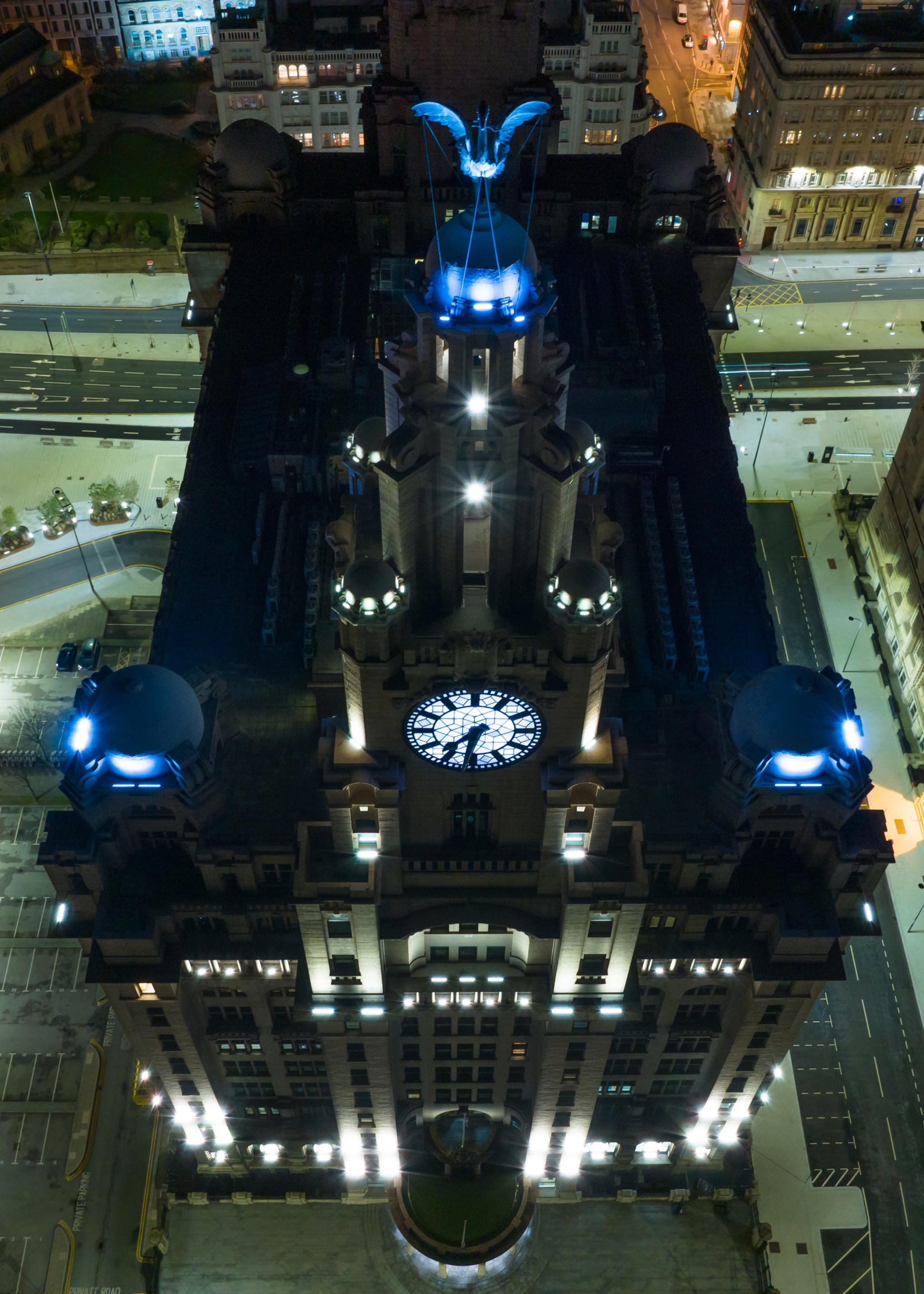 Blue Bella From Above | Unique Aerial Print | The Royal Liver Buildings