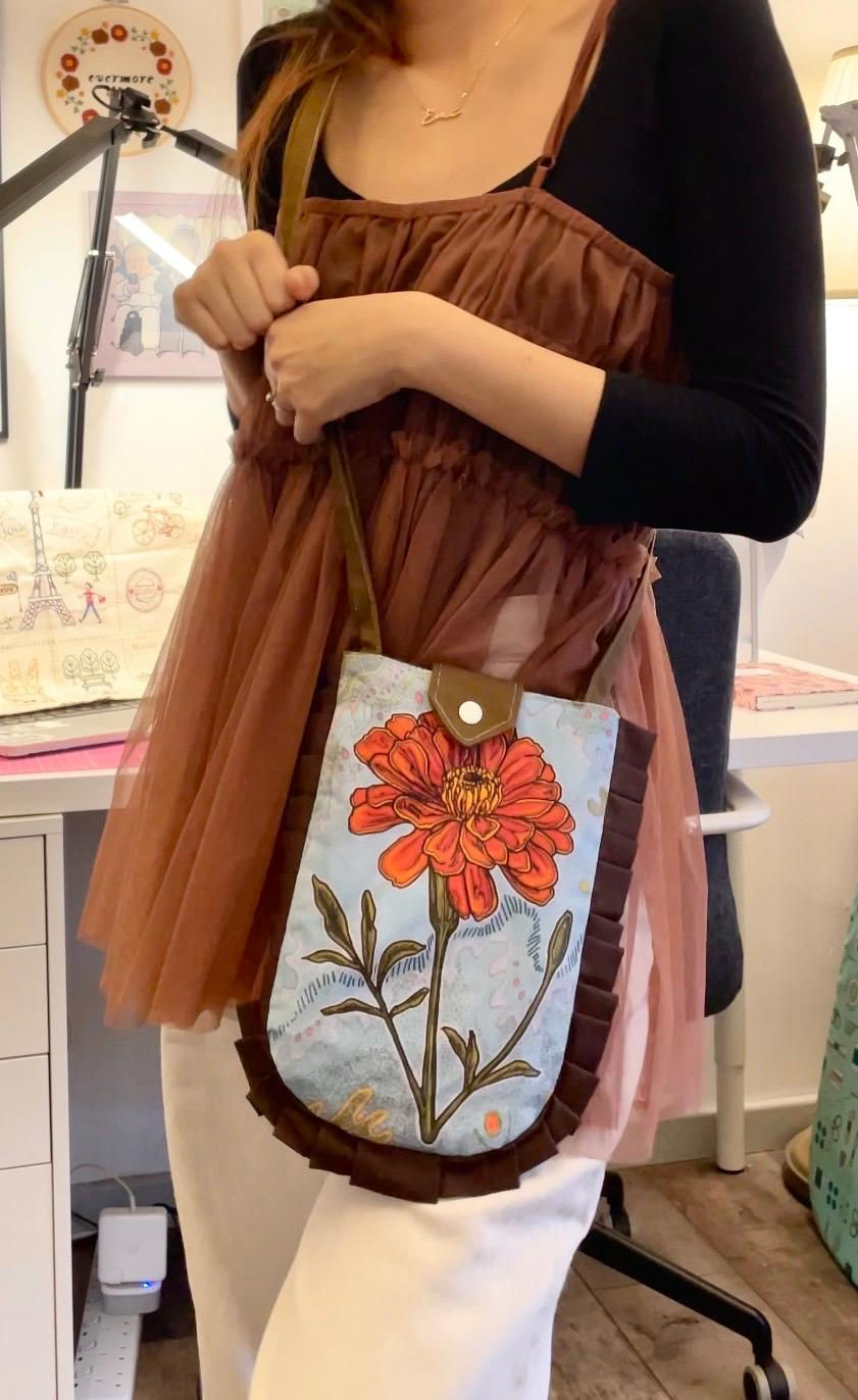 Thumbnail: Floral Stamp Purse (Marigold)