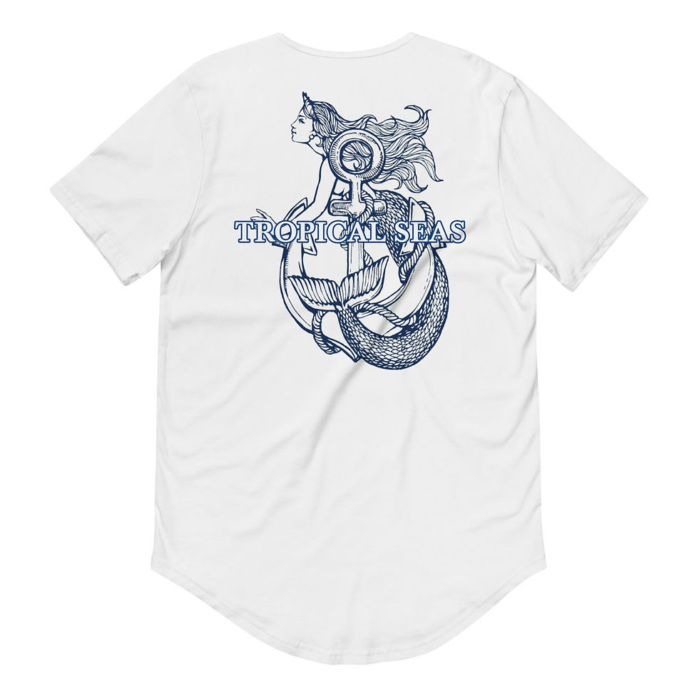 Thumbnail: Men's Curved Hem Ancient Mermaid Anchor T-Shirt