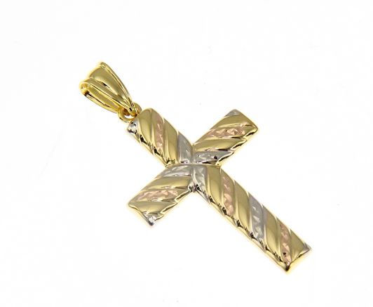 Miniatura: Raggi Croce in oro tre colori GW175428