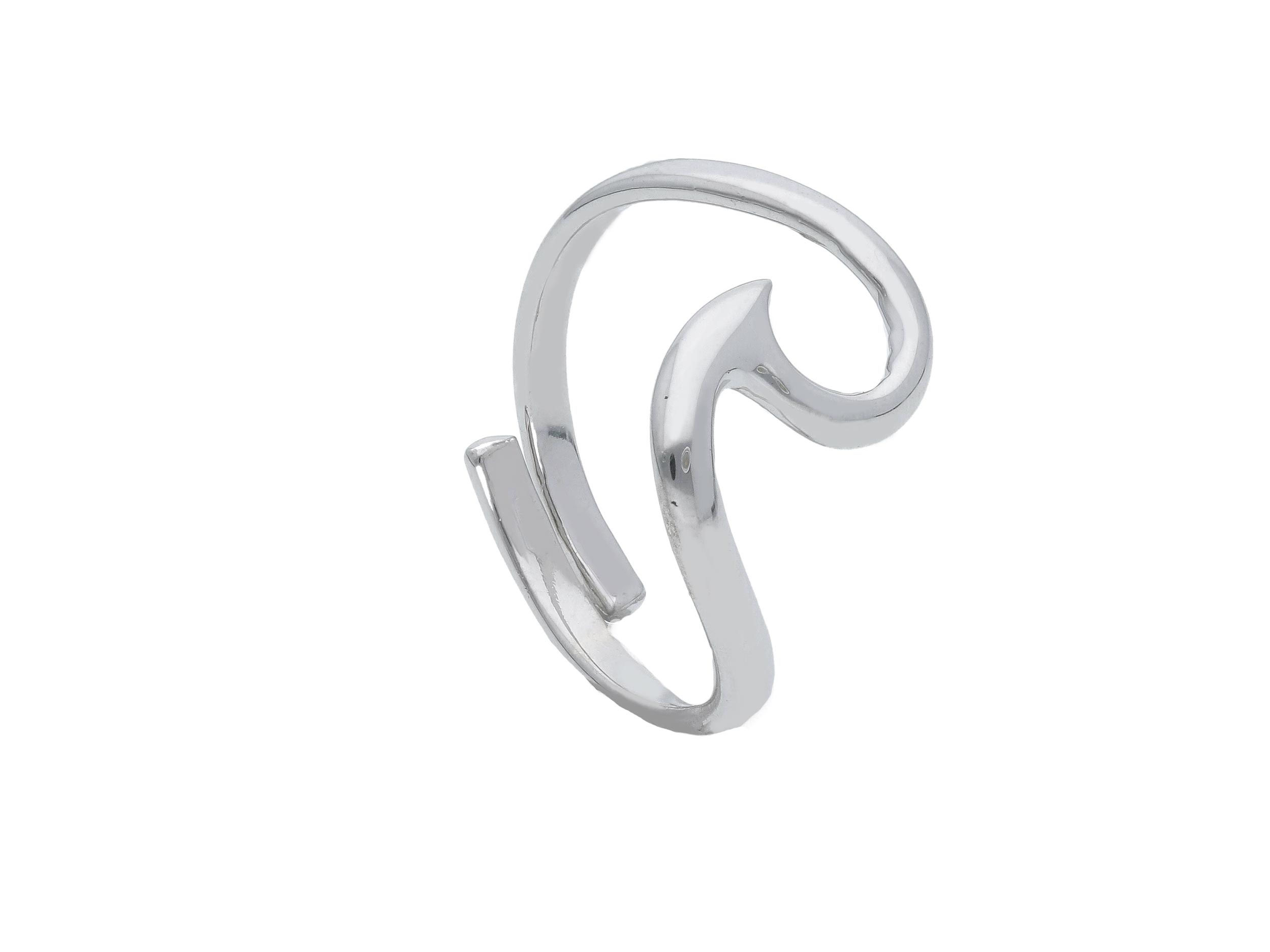 Raggi Anello Onda Grande Argento