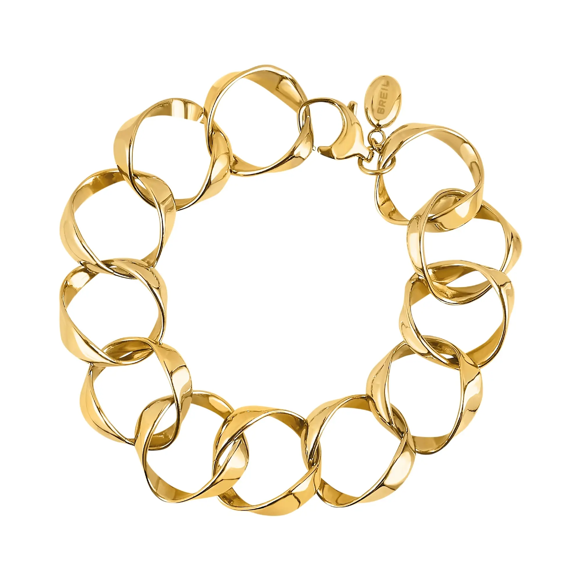 BREIL B WHISPER BRACCIALE IN ACCIAIO LUCIDO IP GOLD TJ3397