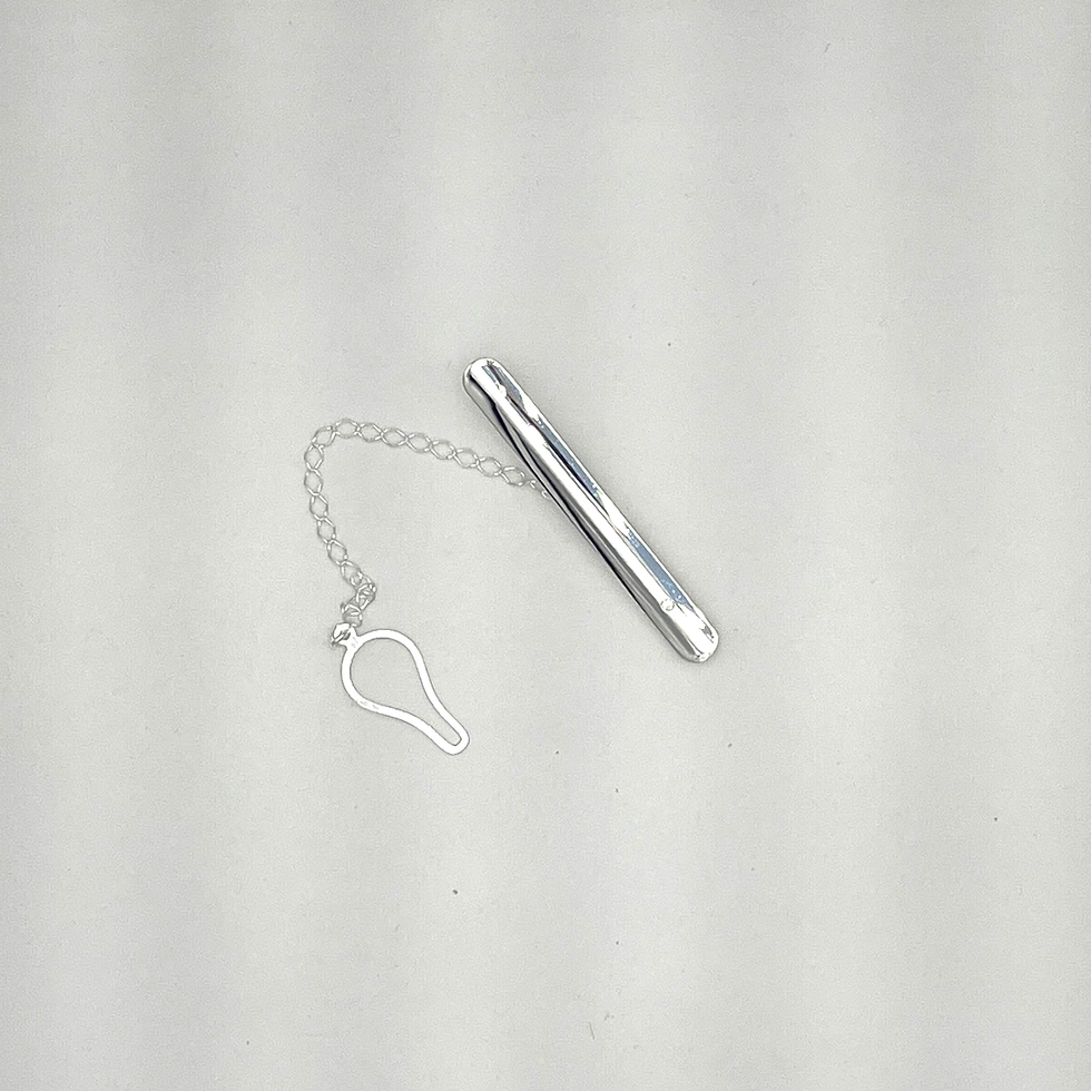 Raggi Fermacravatta in argento e zircone