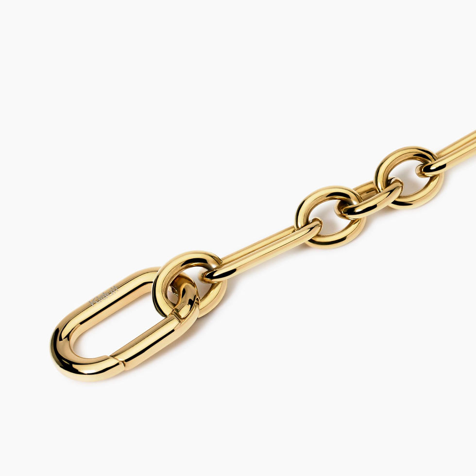 Miniatura: Kidult 831036 Bracciale dorato maglie alternate Style 06