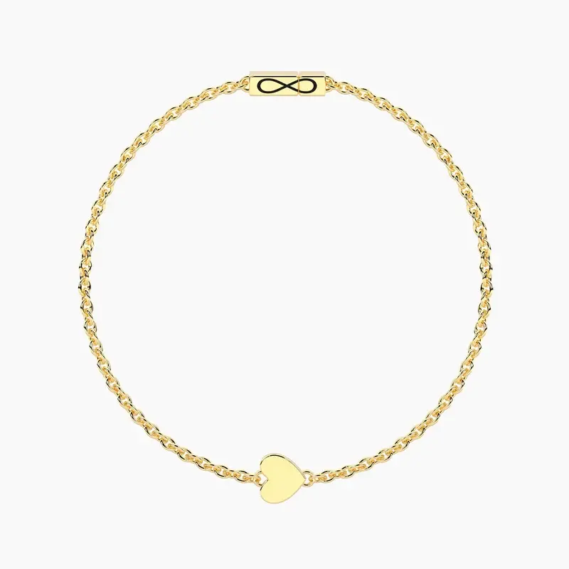 Thumbnail: Kidult 732401-17 Bracciale Infinity in acciaio dorato con cuore