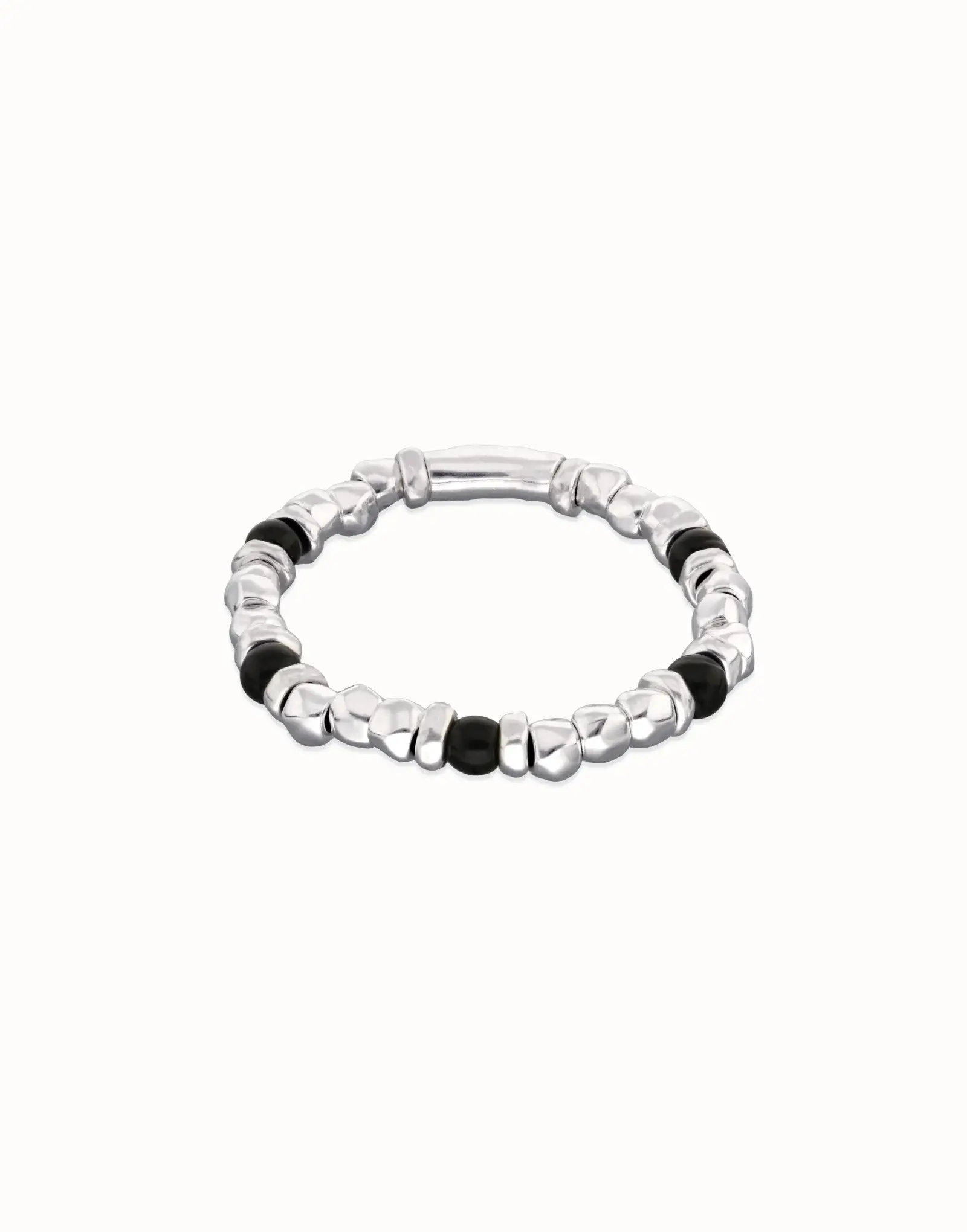 Uno de 50 Bracciale sfere con perline e cristallo di Murano nero PUL2585NGRMTL0L