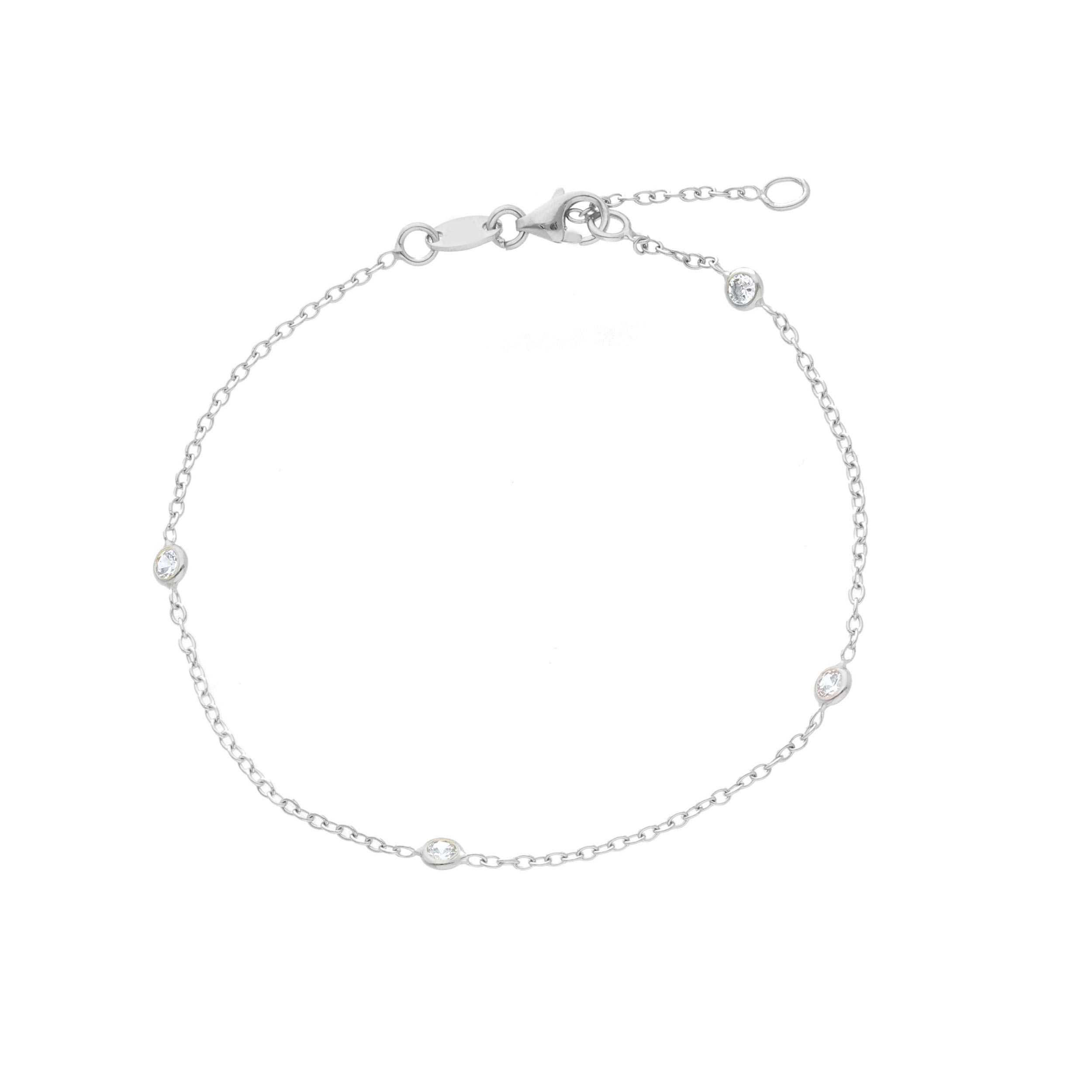 Raggi Bracciale oro bianco e zirconi GW147551