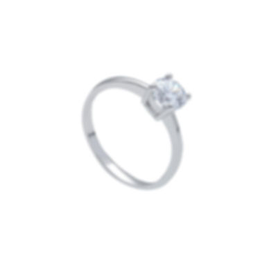 Raggi Anello Solitario oro bianco e zirconi GW181731