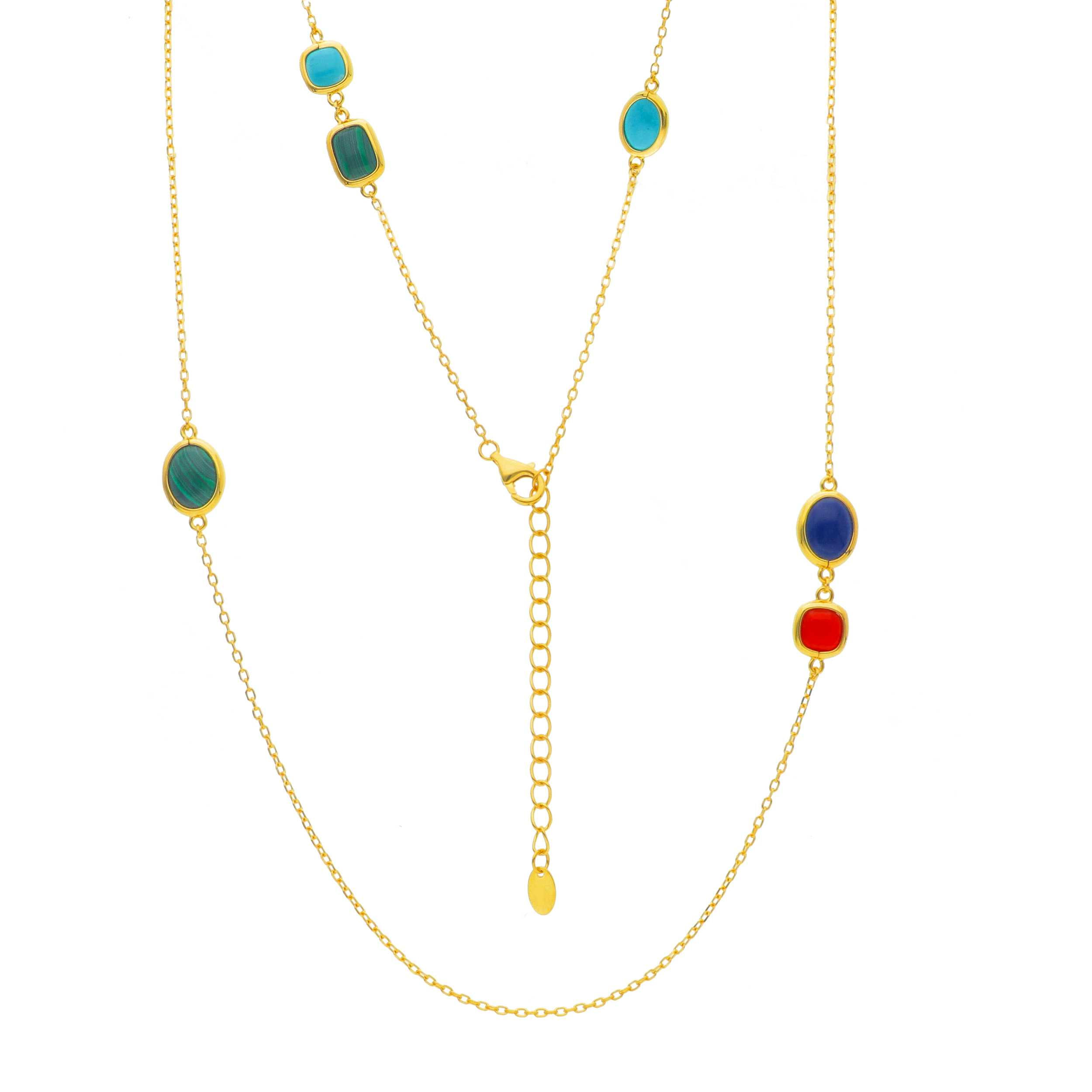 Raggi Collana Lunga argento dorato GW285496