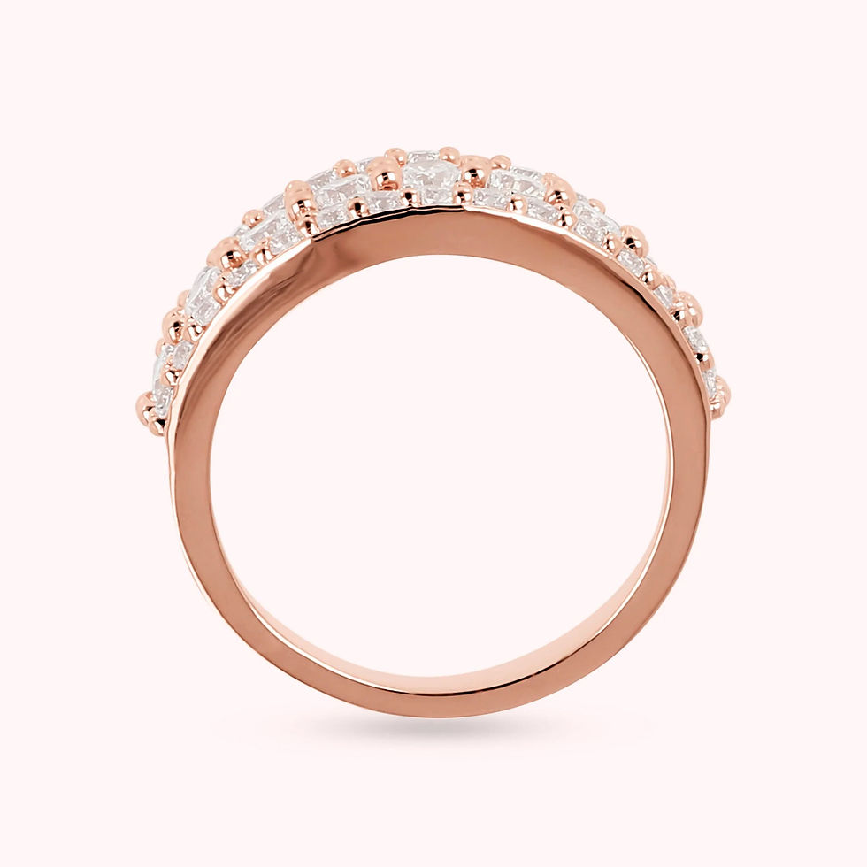 Thumbnail: Bronzallure Anello a Fascia con Triplo Filo Pavé in Cubic Zirconia WSBZ01995.W