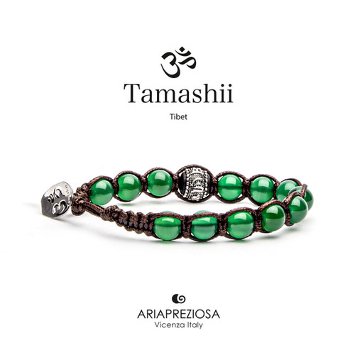 Bracciale Unisex Tamashii In Pietra Naturale Crisoprasio – Gioiello Dell'Anima Benedetto, Realizzato A Mano