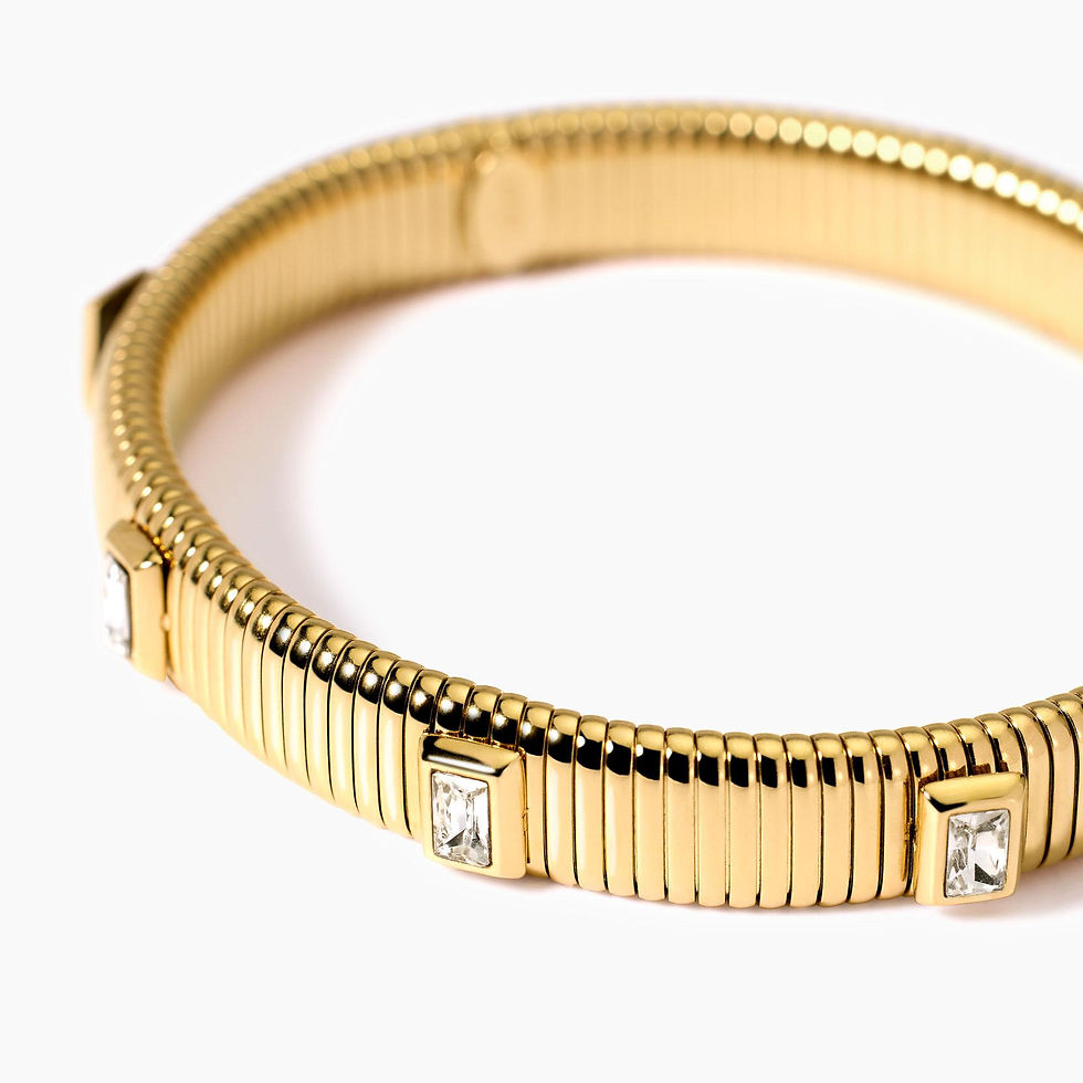 Miniatura: Kidult 831005 Bracciale tubogas dorato con zirconi Style 05