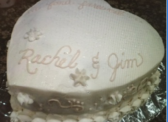 Heart felt farewell cake