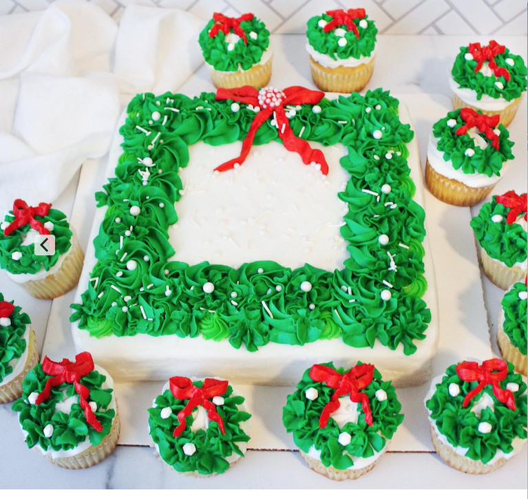 Wreath Cupcakes & Cake