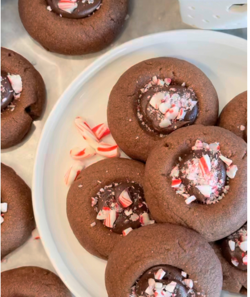Peppermint Chocolate Thumbprints