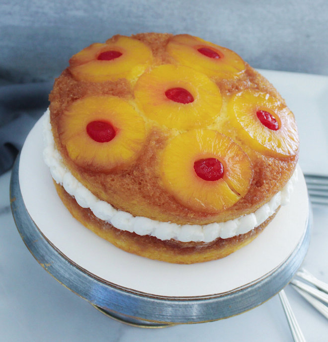 Pineapple Upside Down Cake w Coconut Frosting