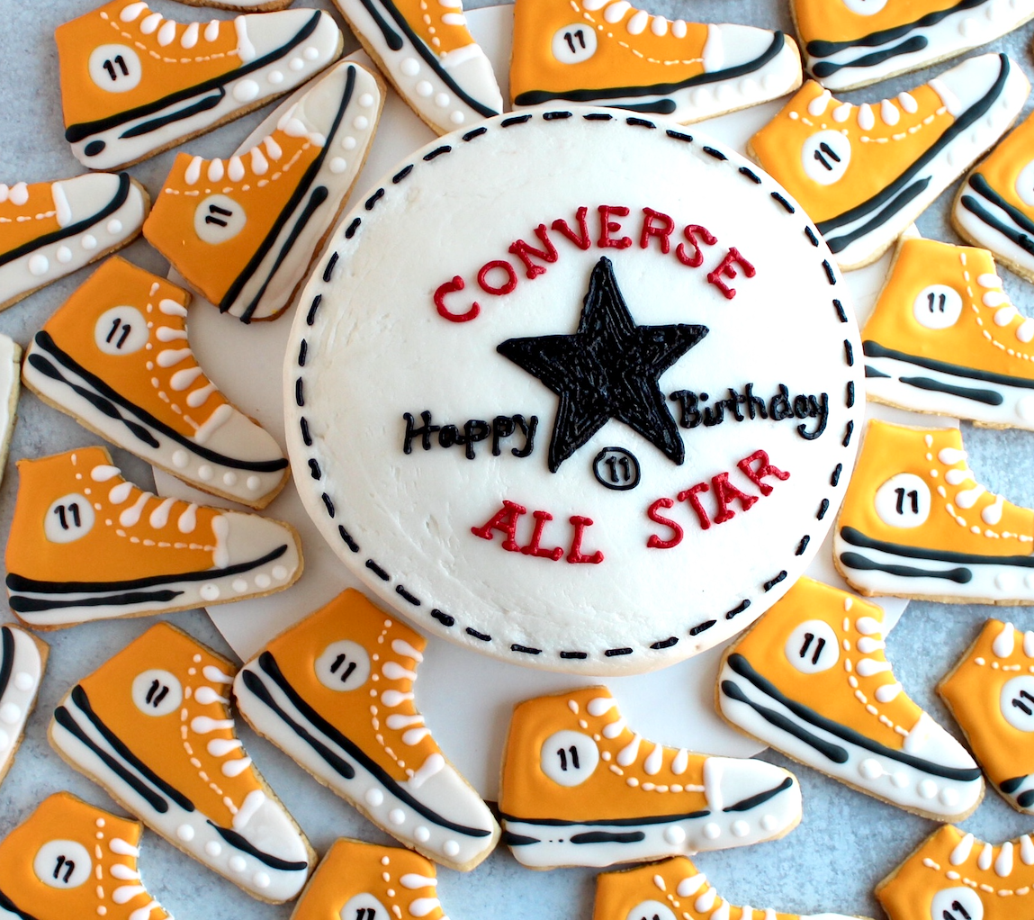 Converse Cake and Painted Cookies