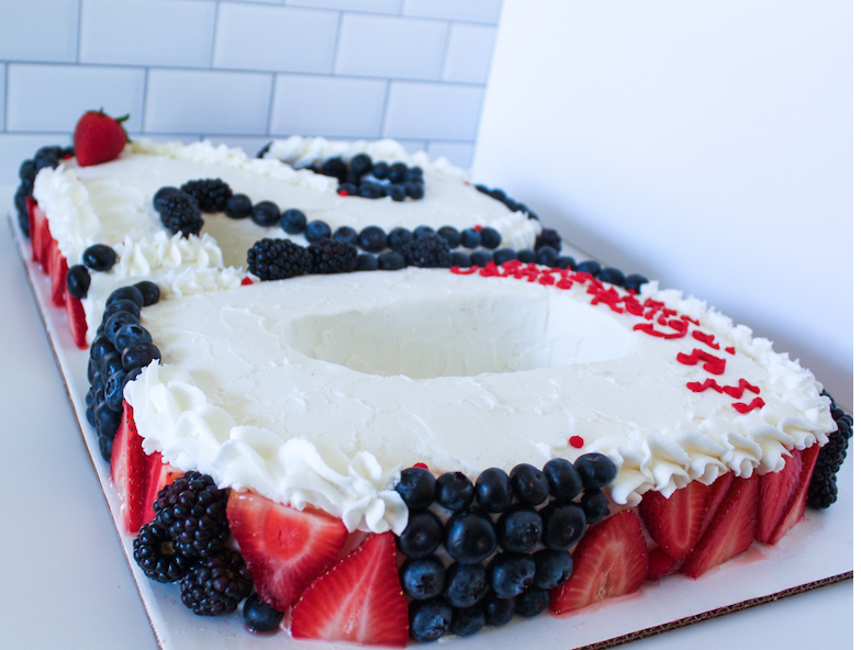Number Cake w/fresh berries
