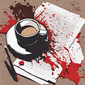show a piece of paper on a desk with words crossed out in red and wadded up pieces of pape