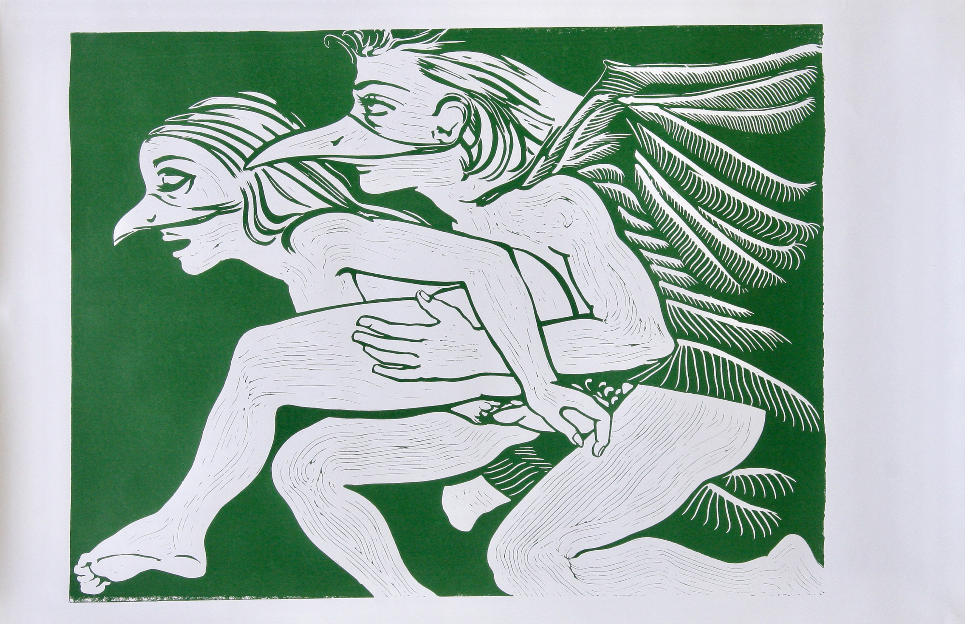 Fernand Teyssier, sans titre, 1972, linogravure sur papier.