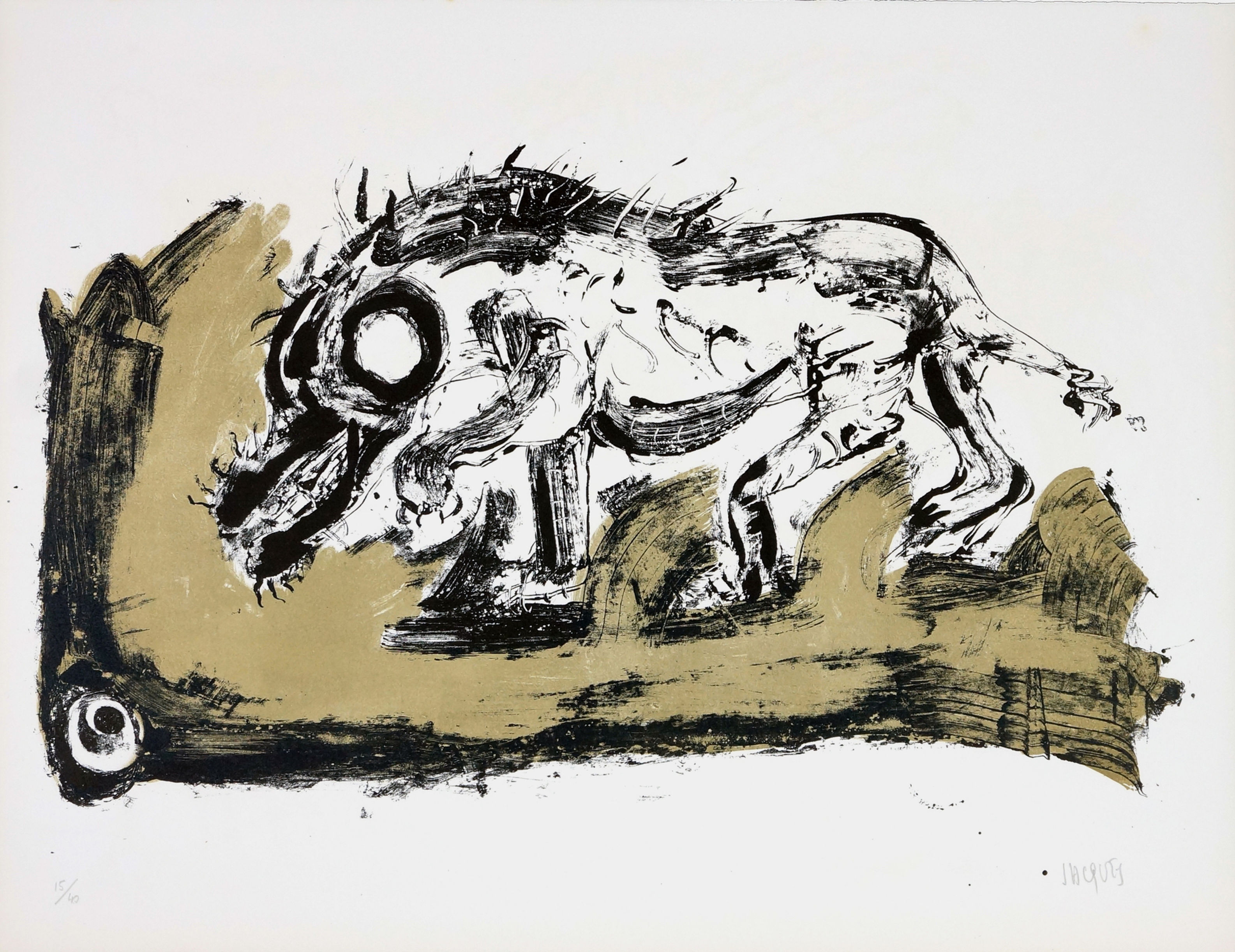 Jacques Grinberg, Le changement en Cain (Caïnabel), 1971, lithographie.