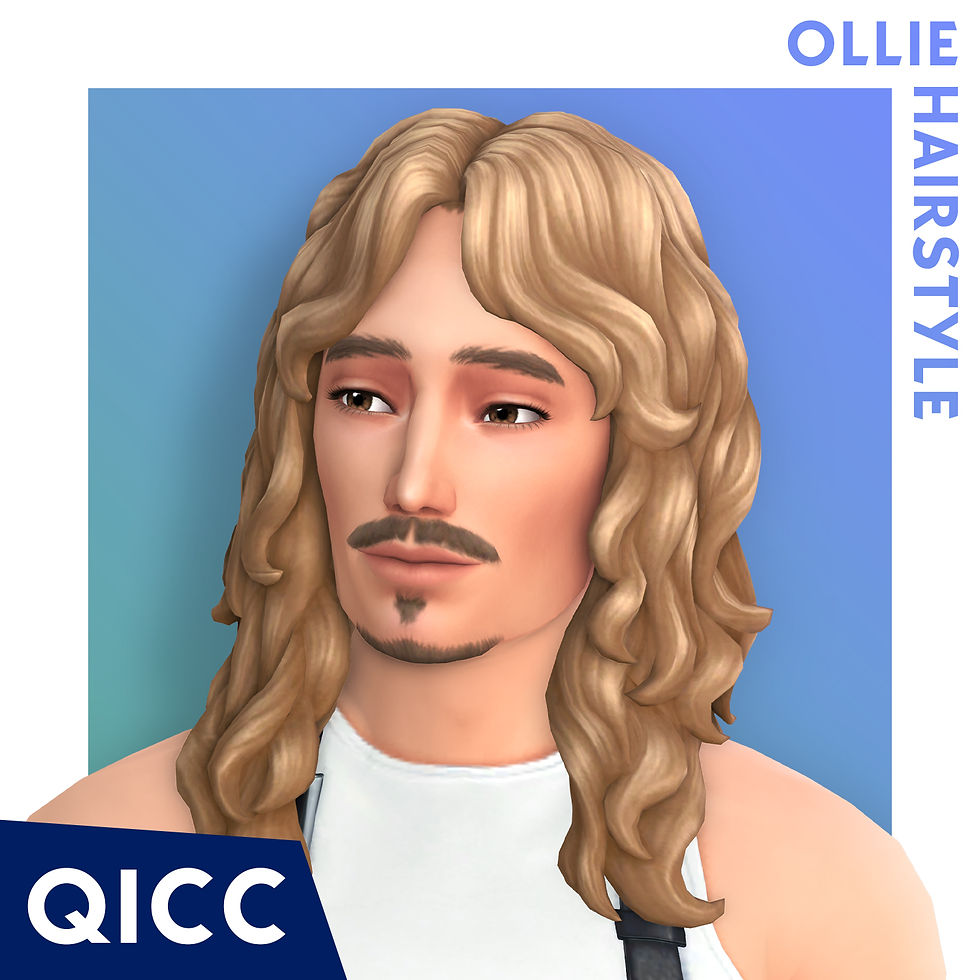 An adult male sim showcasing the Ollie hairstyle