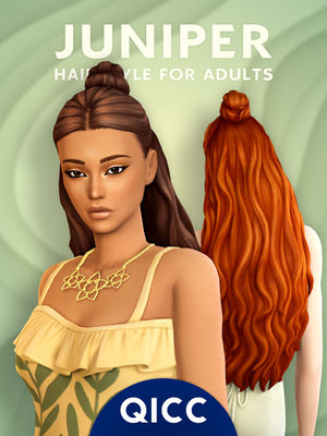 Two female sims posing with a long wavy half up bun hairstyle.